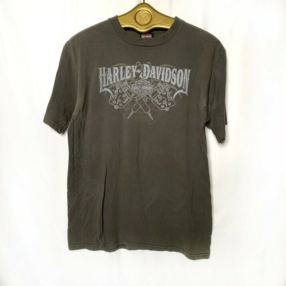 Vintage Harley Davidson Myrtle Beach SC Graphic T Shirt Mens L Brown Cotton Tee